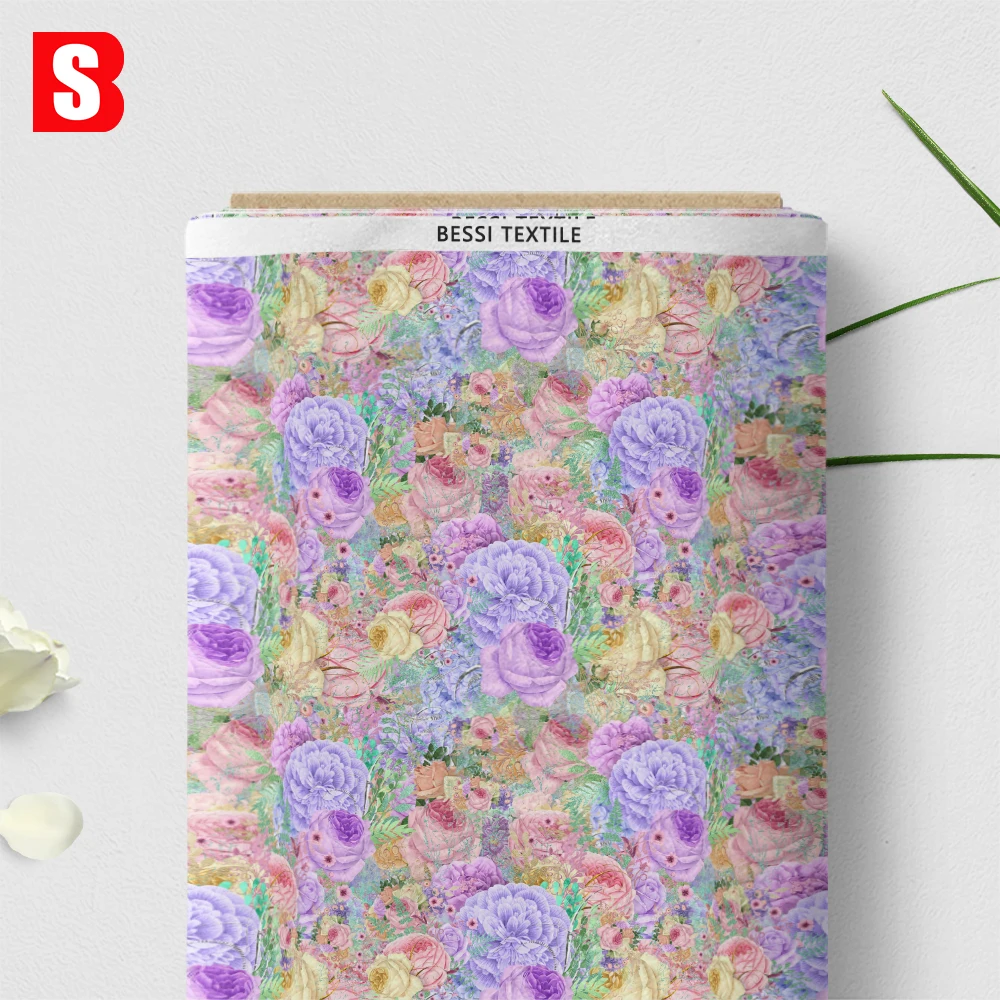 OEM & ODM дизайнерская ткань с цветочным принтом 250 г/м2 супертяжелый водонепроницаемый хлопковый холст для рюкзаков и обуви тканая техника
