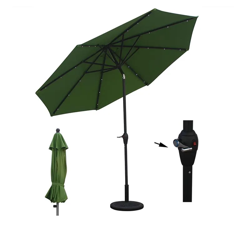 Открытый Зонт, водонепроницаемый зонт для сада, пляжа, ресторана, зонтик от солнца для патио, железный Зонт с кнопкой наклона и кривошипом
