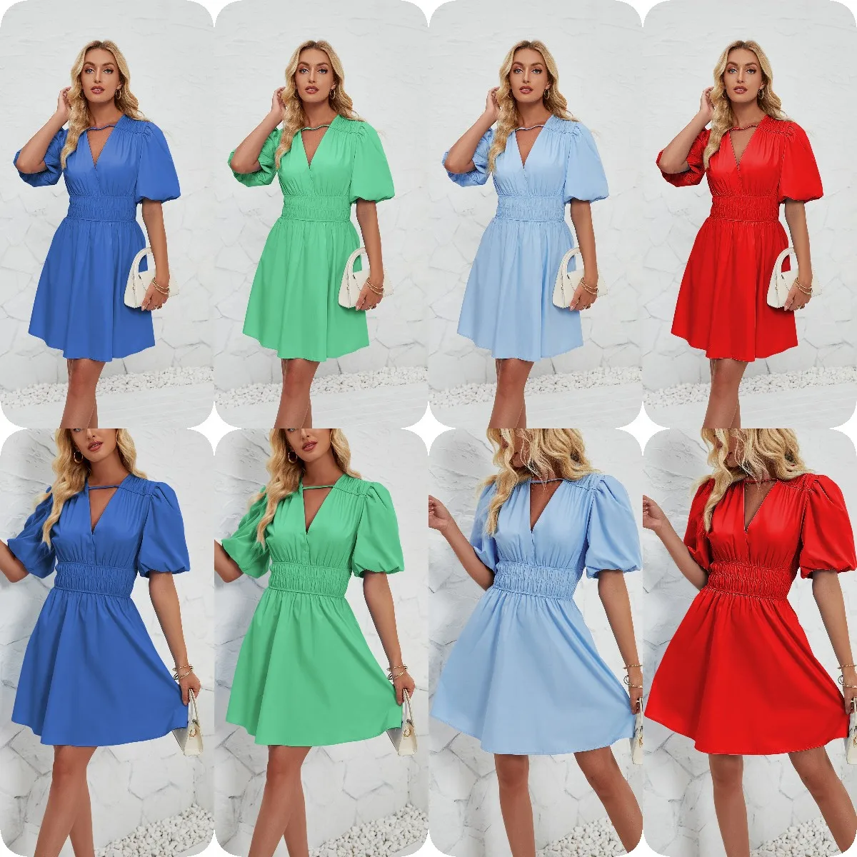 2024 Amazon cross-border foreign trade Europe station summer hot new dress female wholesale clearance sale