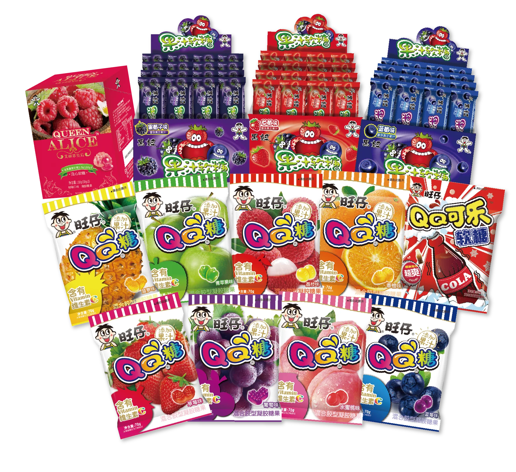 Яркие конфеты QQ Halal Gummy OEM оптовая продажа кондитерские снэки аромат персика бренд № 1 на китайском рынке