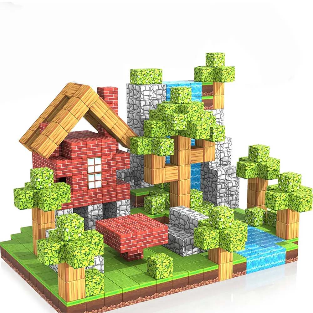 My World Magnet Toy Children Puzzle 100 pcs New Pixel Model Mini Craft Cube Creative DIY Educational Toys For Children