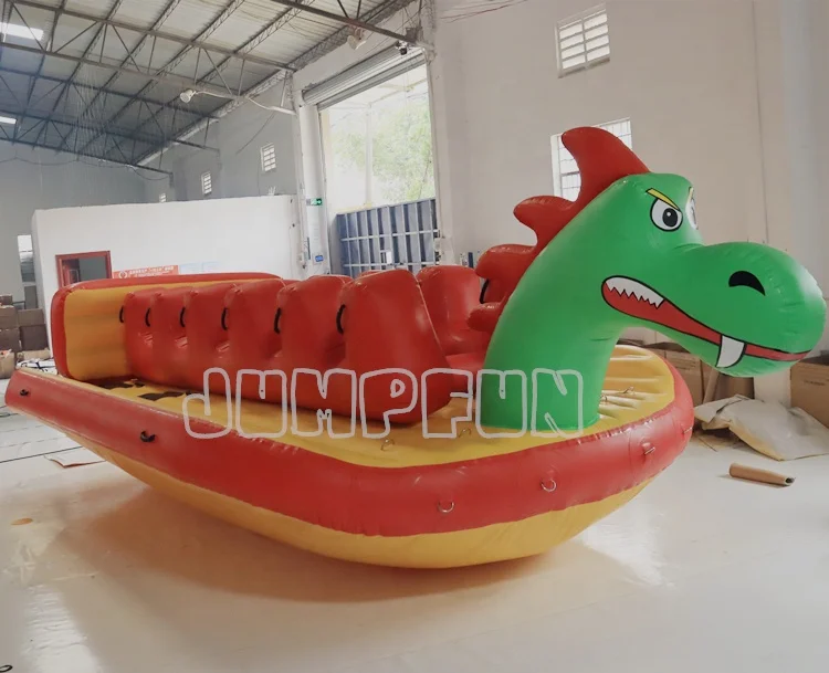 10seats to 14 Persons Inflatable Aqua Towable Boat Double lane Dragon Boat JUMPFUN New Inflatable Dragon Boats for Adults