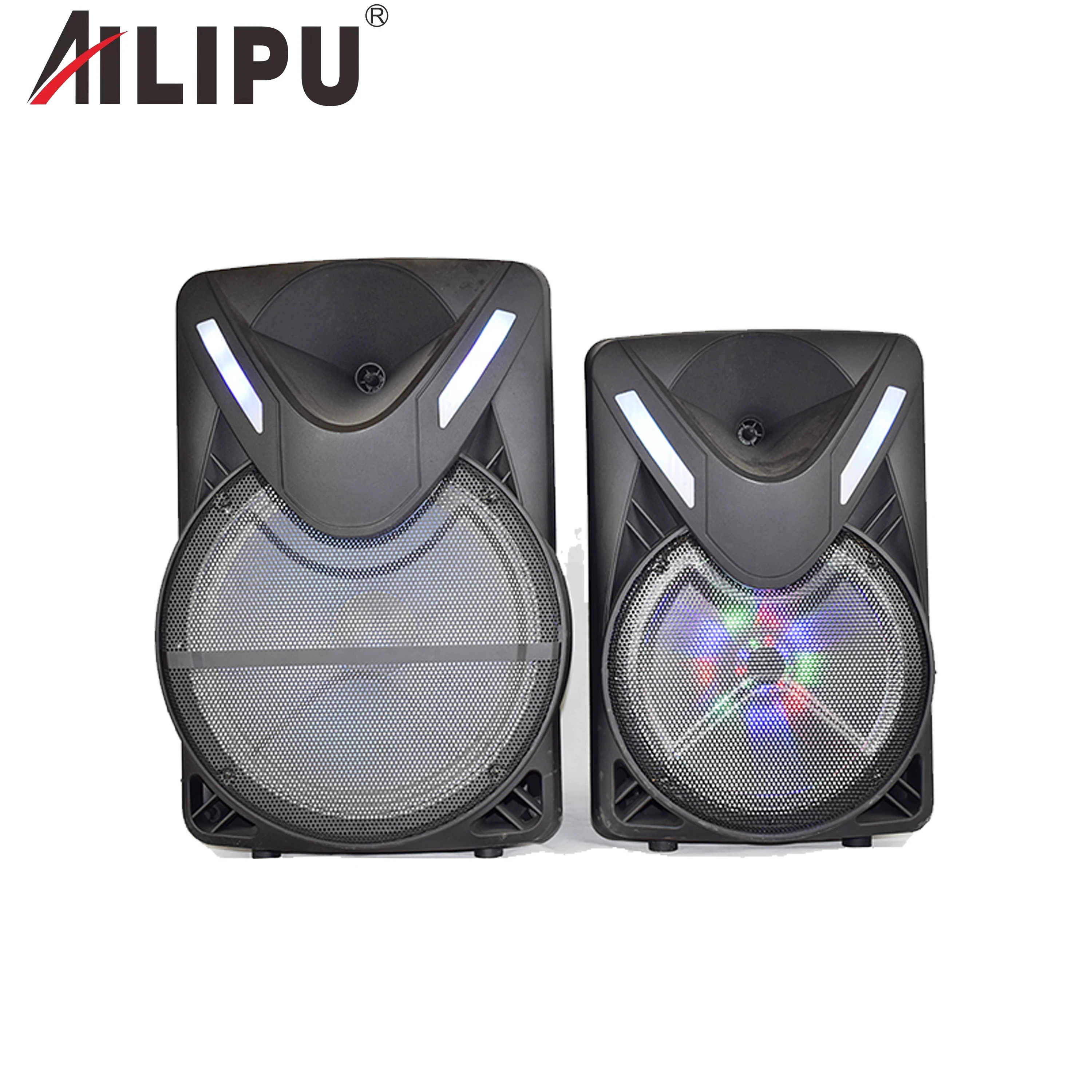 AILIPU 15 inch outdoor karaoke fashion party box loudest BT high quality audio music player portable trolley speaker