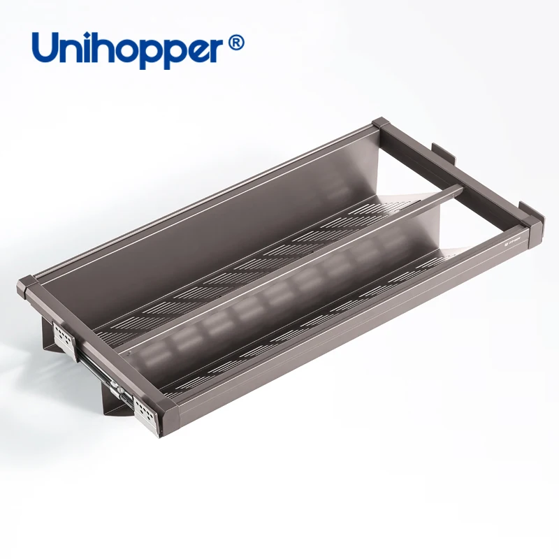 Unihopper Manufacturer High Quality Wardrobe Accessories Adjustable Pull Out Aluminum Shoe Rack for Shoe Cabinet