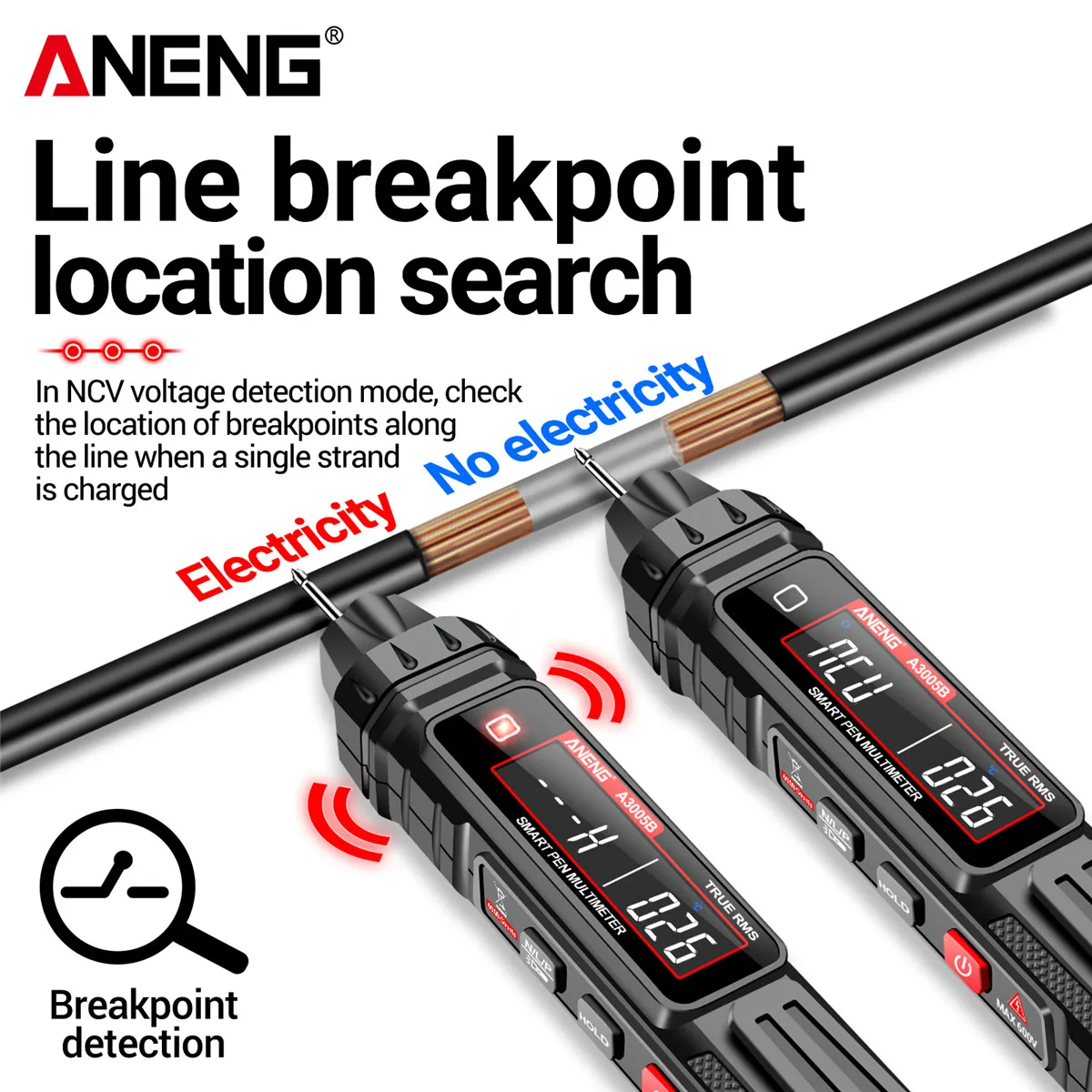 ANENG A3005B Digital Multimeter Non-Contact Professional Meter Pen Type Auto 6000 Counts AC/DC Voltage Ohm Diode Tester For Tool