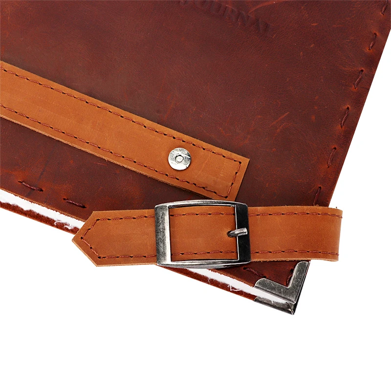 Handmade Soft Recycled Leather Cover Pages Drawing Sketch Book Rice Paper Gift OEM Pencil Leather Journal Notebook A5 Debossed