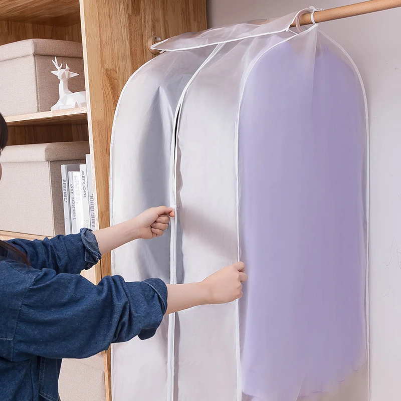 PEVA Clothes Dust Cover Fabric Case suit cover for Home Household Hanging-type Coat Suit Protect Storage Bag Wardrobe hanger