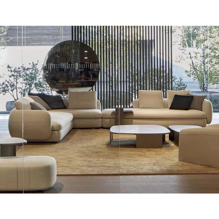 Salon Maison Living Room Furniture Saint-Germain Sofa L-shaped Curved Sectional Corner Sofa