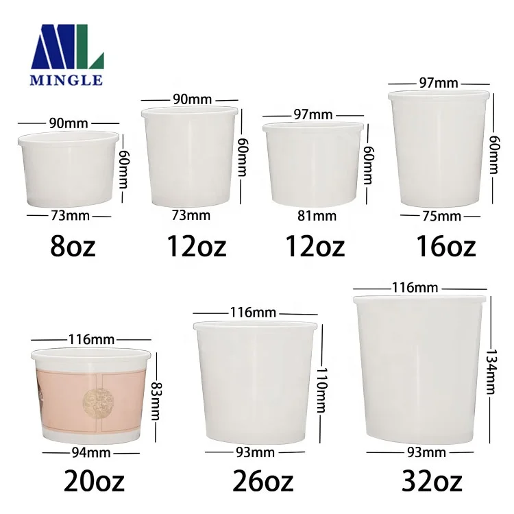 
Biodegradable Food Container Disposable Paper Soup Cup Recyclable Cups 
