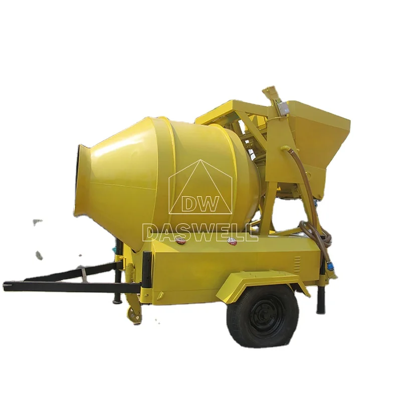 Factory Supply Concrete Mixer Drum Jzr 350  Bucket Feeding Diesel Concrete Pump With Mixer