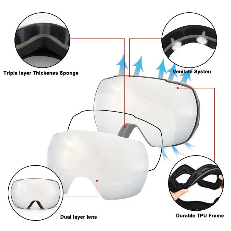 Best Selling Ski Goggles Double Anti Fog UV400 Polarized Snow google Snowboard Skiing Goggles