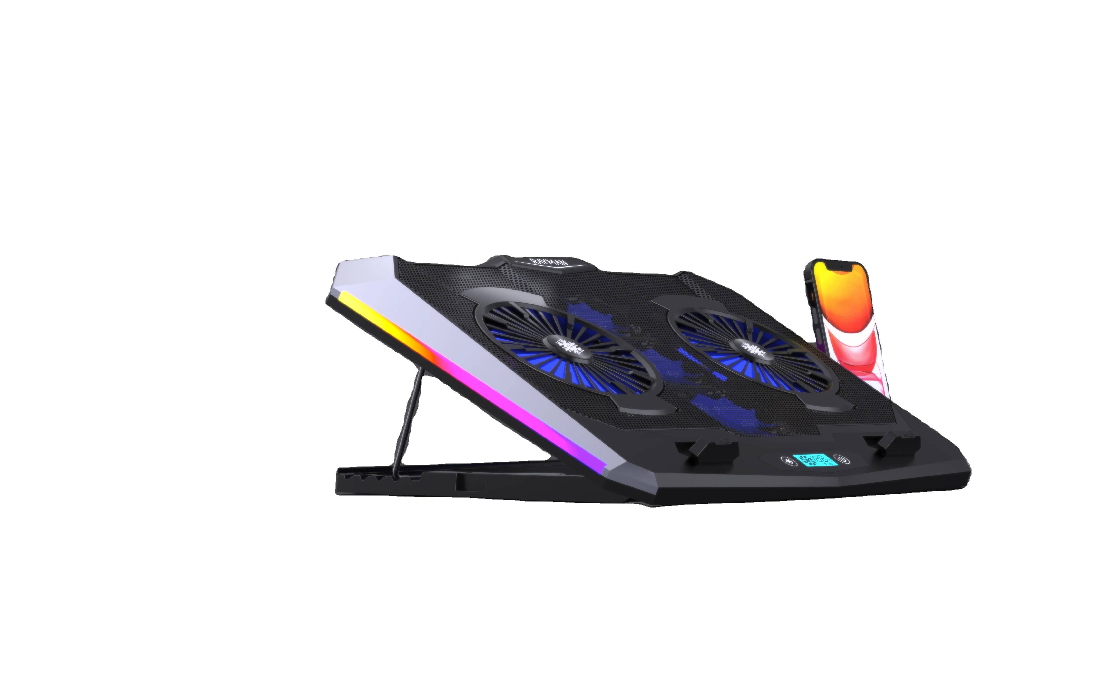  Новый завод RGB игровая клавиатура ноутбука вентилятор Cooler Регулируемая подставка для 5000 об/мин Мощный поток воздуха охлаждающая 12-17