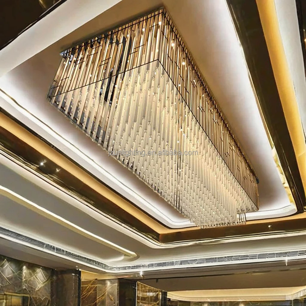 Artistic Glass Modern Square Ceiling Lamp Large Home Decorative Lighting Crystal Chandeliers Remote Decor