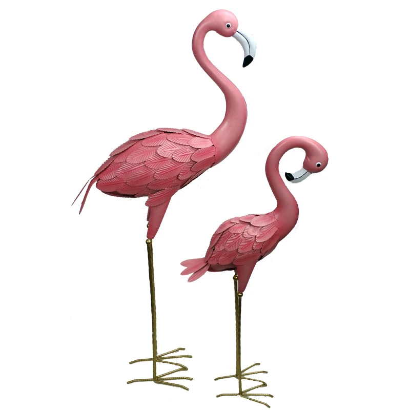 
Custom Home and Garden Decor Iron Metal Materials Flamingo Outdoor Decorations Garden 