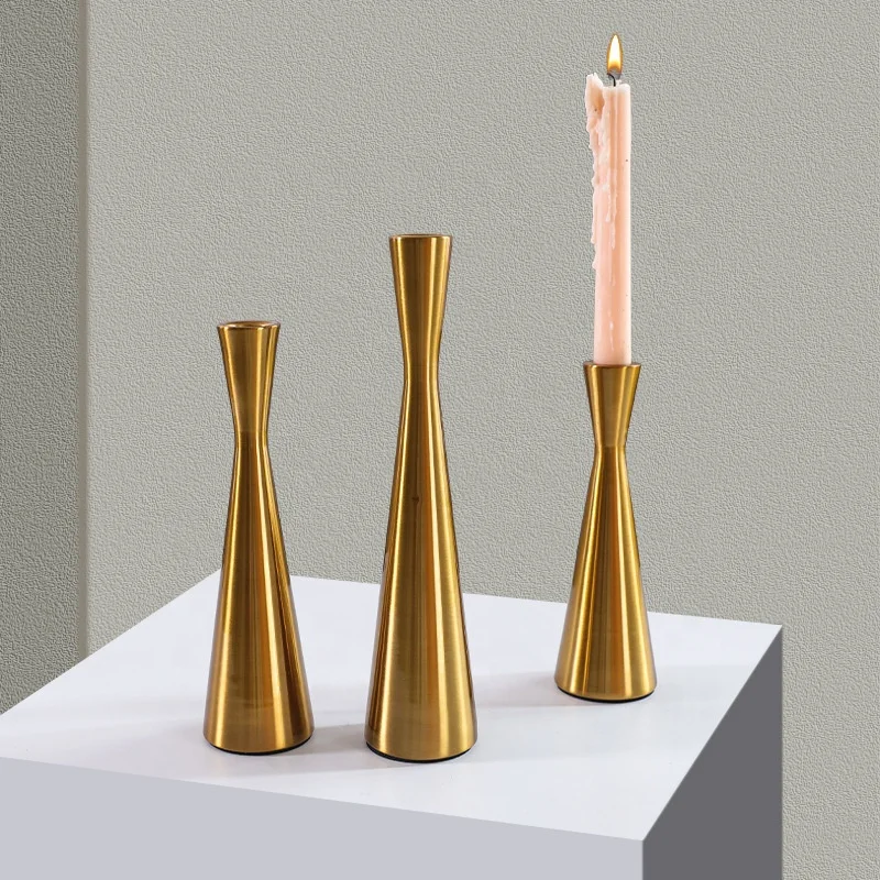 Nordic retro high legged dinner ornaments wedding decorations iron plated aromatherapy candle holders