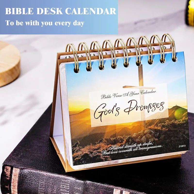 Custom Size Bible Quotes Desk Calendar Printing 365 Days Daily Landscape Table Calendars For Home