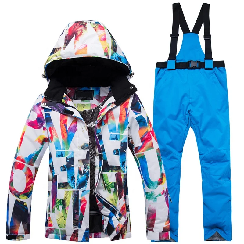 High quality and Technical Camouflage Waterproof Ski Clothing, Ski Pants And Jacket Set