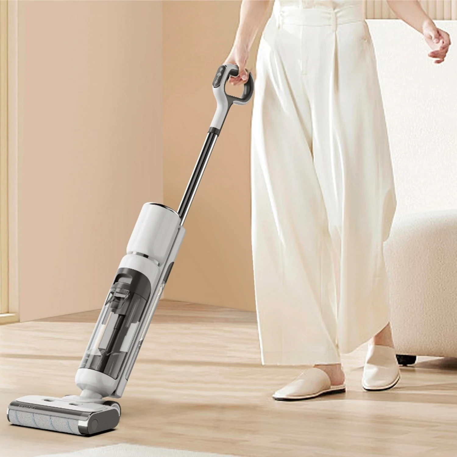 Audio Notification LED Display Self-Cleaning Cordless Wet and Dry Vacuum Cleaner Floor for Household Hotel Use