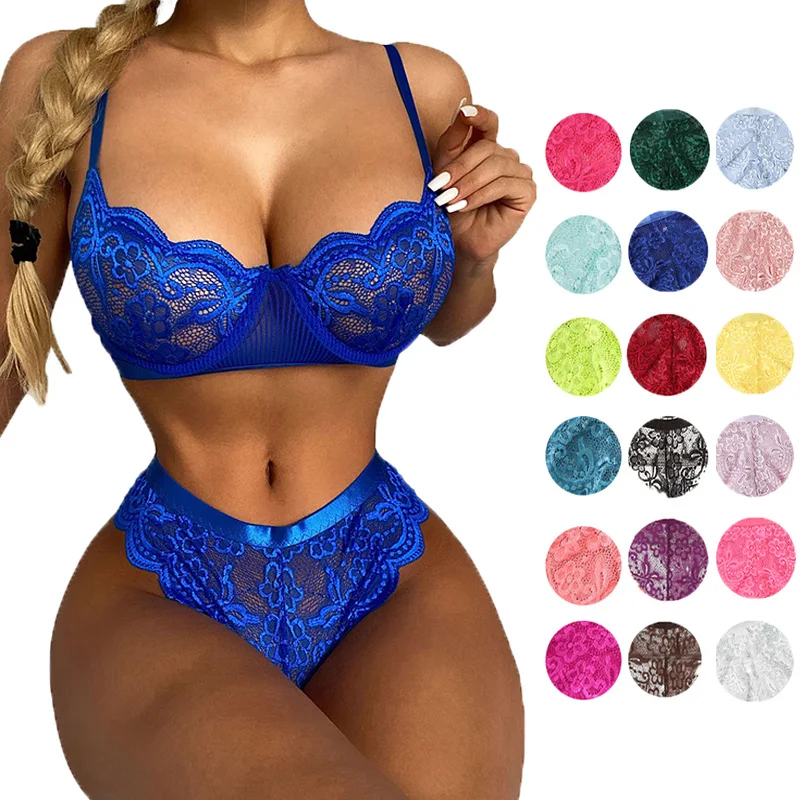 Wholesale Fashion Lace Stitching Lesbian Wedding Night 2 PC Crossdresser Underwear Lingerie For Women Brides