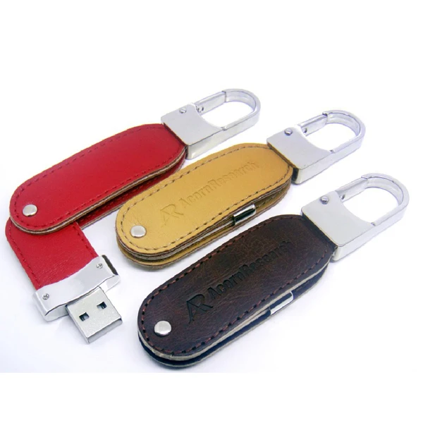 Gadgets Promotion Metal Key Chain Swivel Leather Usb Flash Drive Pen Drive 32Gb