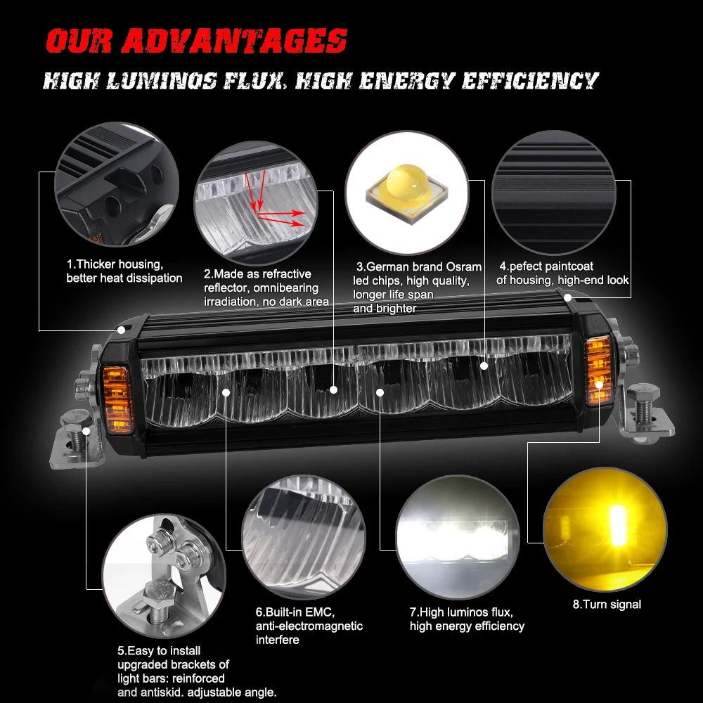 Loyo Oem E-Mark Offroad 300W 52Inch Light Bar Curved Amber Drl Light Bars Trucks Led Offroad  Led Light Bar