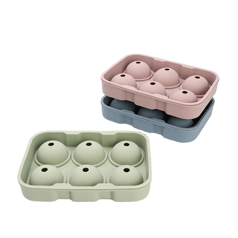 6 Holes Silicone Ice Ball Mold New Design Easy To Demould For Making Ice Easy Release Ice Cube Tray With Lid