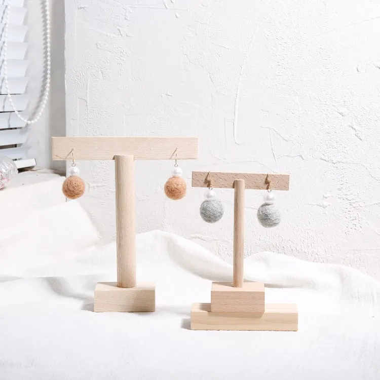 New handmade solid wood bar decorative wooden jewelry earrings frame display stand