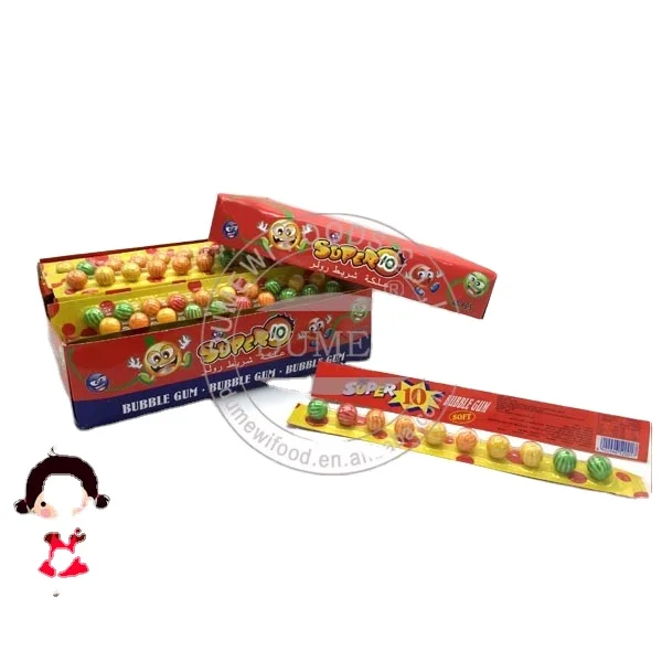 HALAL Colorful Ruler Watermelon Spheroidal Bubble Gum