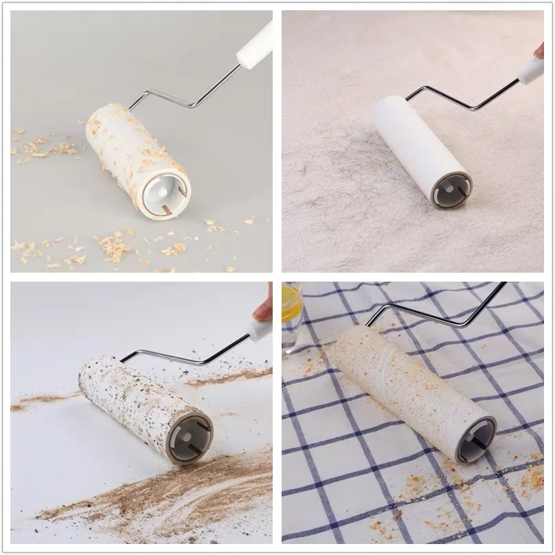 Long Handle Floor Carpet Dust Sticky Mop Lint Roller Mop Retractable Sticky Lint Roller for Household