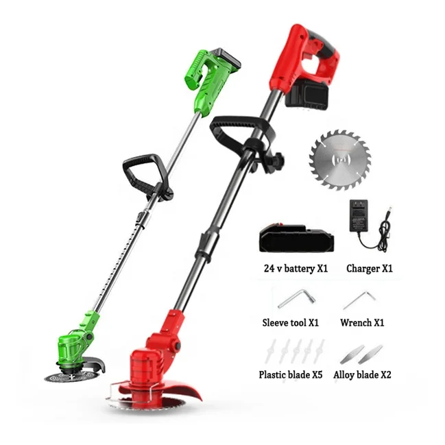 Mini home manual Electric telescopic Cordless Grass cutting Line Trimmer Lithium lawn mower cutter garden tool
