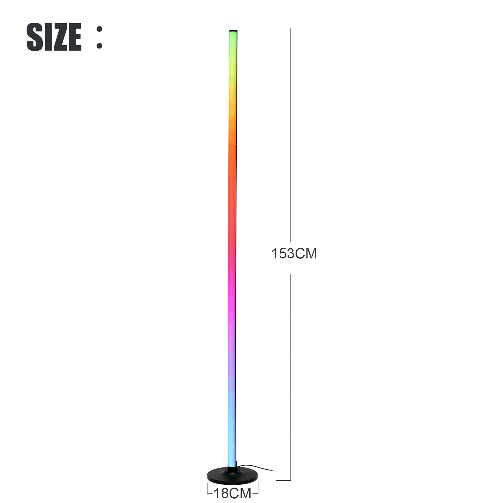 Modern minimalist LED floor lamp creative living room atmosphere bedroom bedside table lamp INS vertical multi-color intelligent