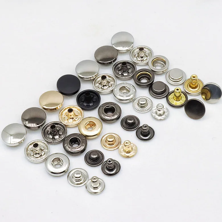 Button manufacturers sell the high quality custom black silver gold stud brass fasteners metal snap button