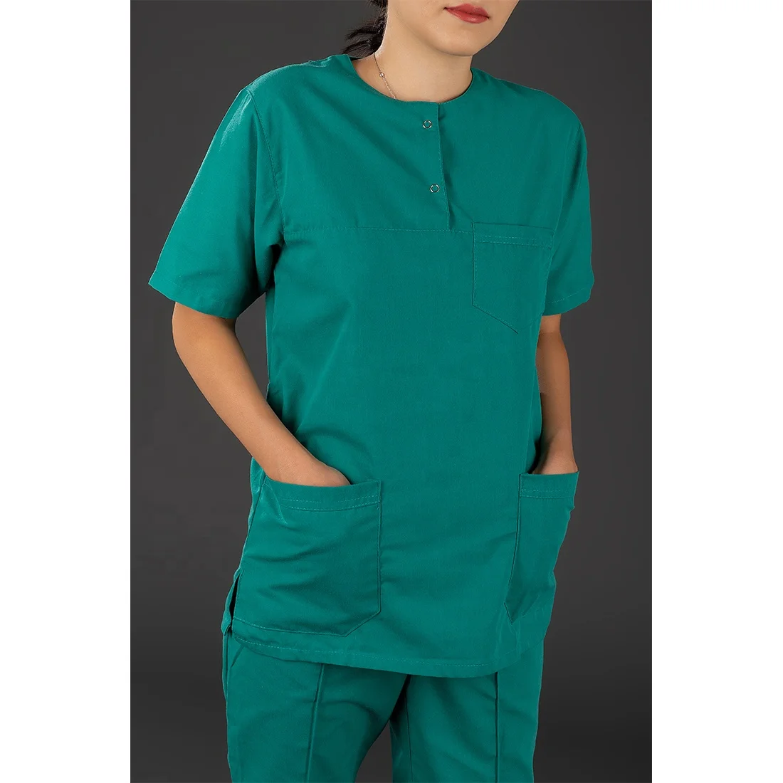 Больничная униформа профессиональный Бирюзовый хирургический костюм комплект из трех предметов: брюки блузка шляпа удобная хлопковая ткань
