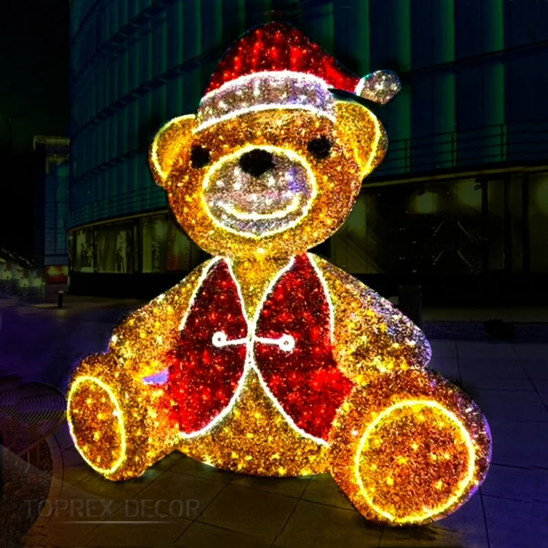 Декор Toprex на заказ OEM коммерческий уличный светодиодный декоративный медведь дисплеи для Рождественского освещения праздничного украшения