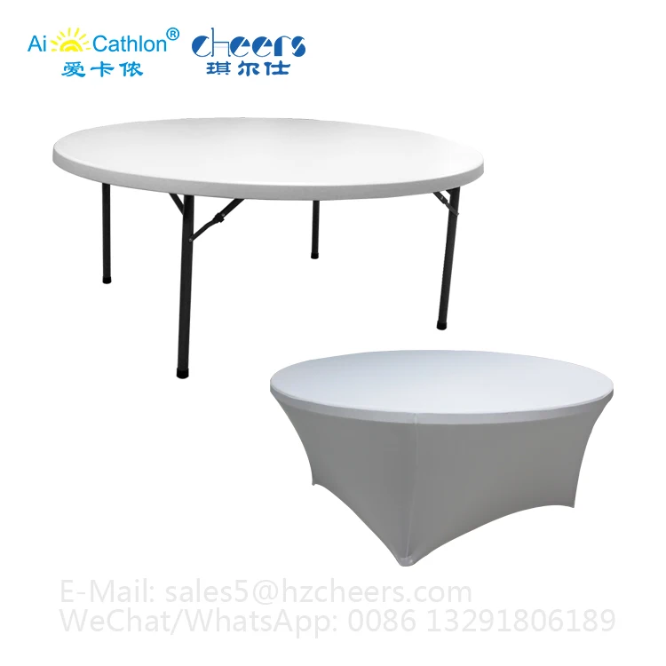 6FT Round Plastic Folding outdoor table for Events Wedding Party