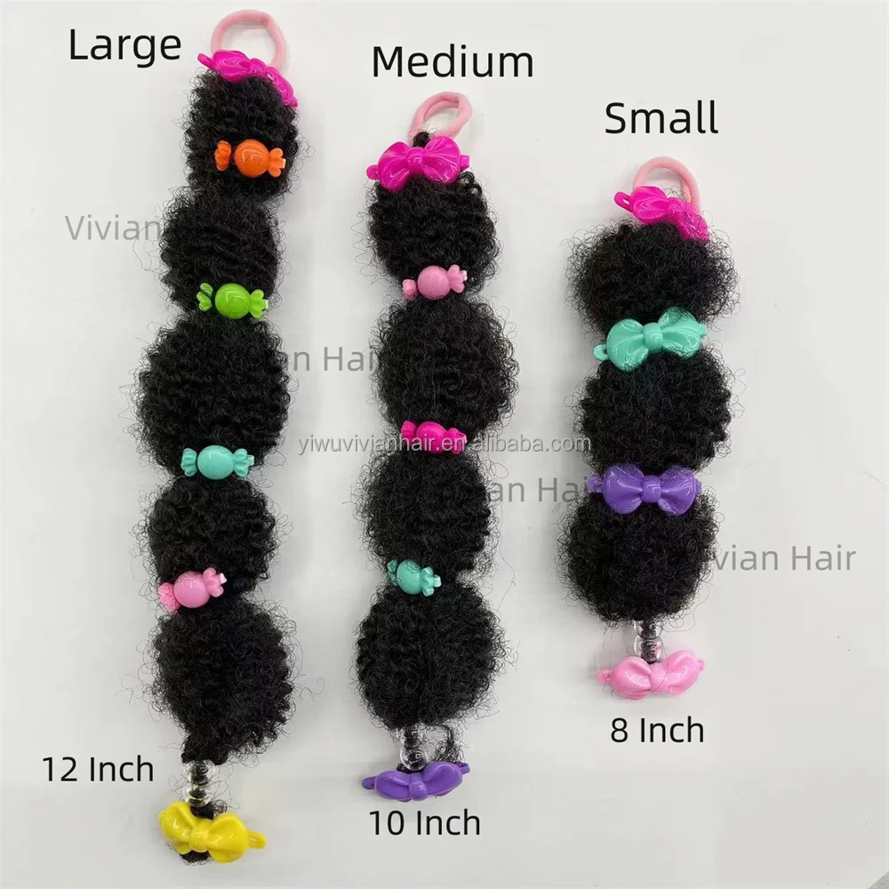 Nature synthetic hair 8 10 12Inch ponytail extension with elastic tie clip claw for litter girls