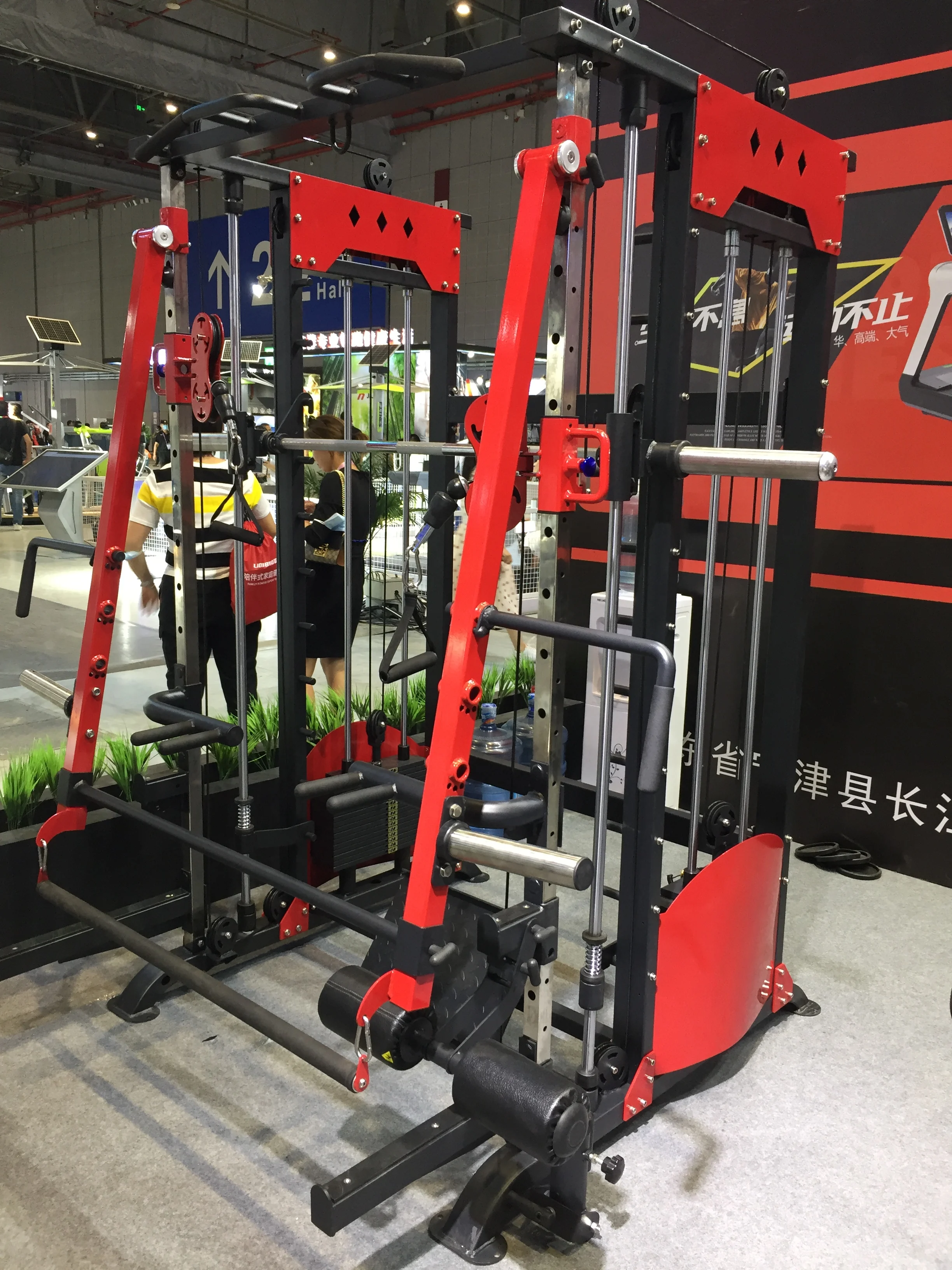 2019 commercial gym equipment functional trainer plus smith machine with balance weight blocks