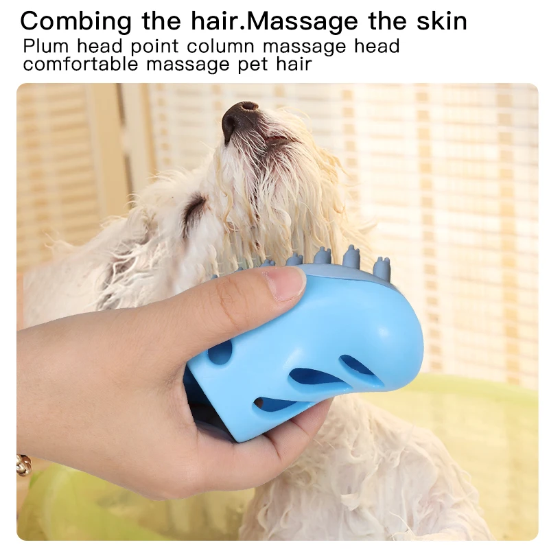 New Design Rubber Slippers Dog Shower Brush Shampoo Massage Dog Bath Brush for Pets Washing