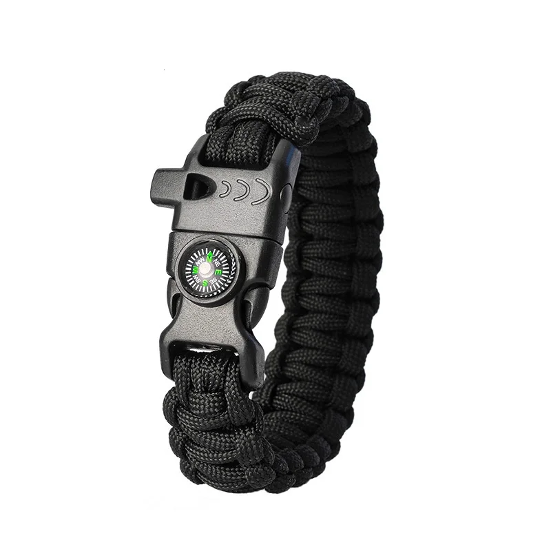 Outdoor camping emergency survival bracelet with firearm clasp handmade survival kit  bracelet for hiking  camping