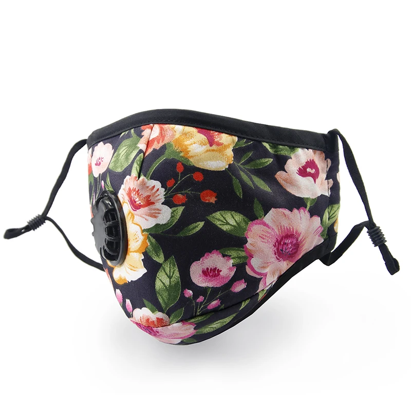 Custom Print Logo Design Washable Reusable Mask Face Cloth Polyester Cotton Fabric Facemask Party Masks