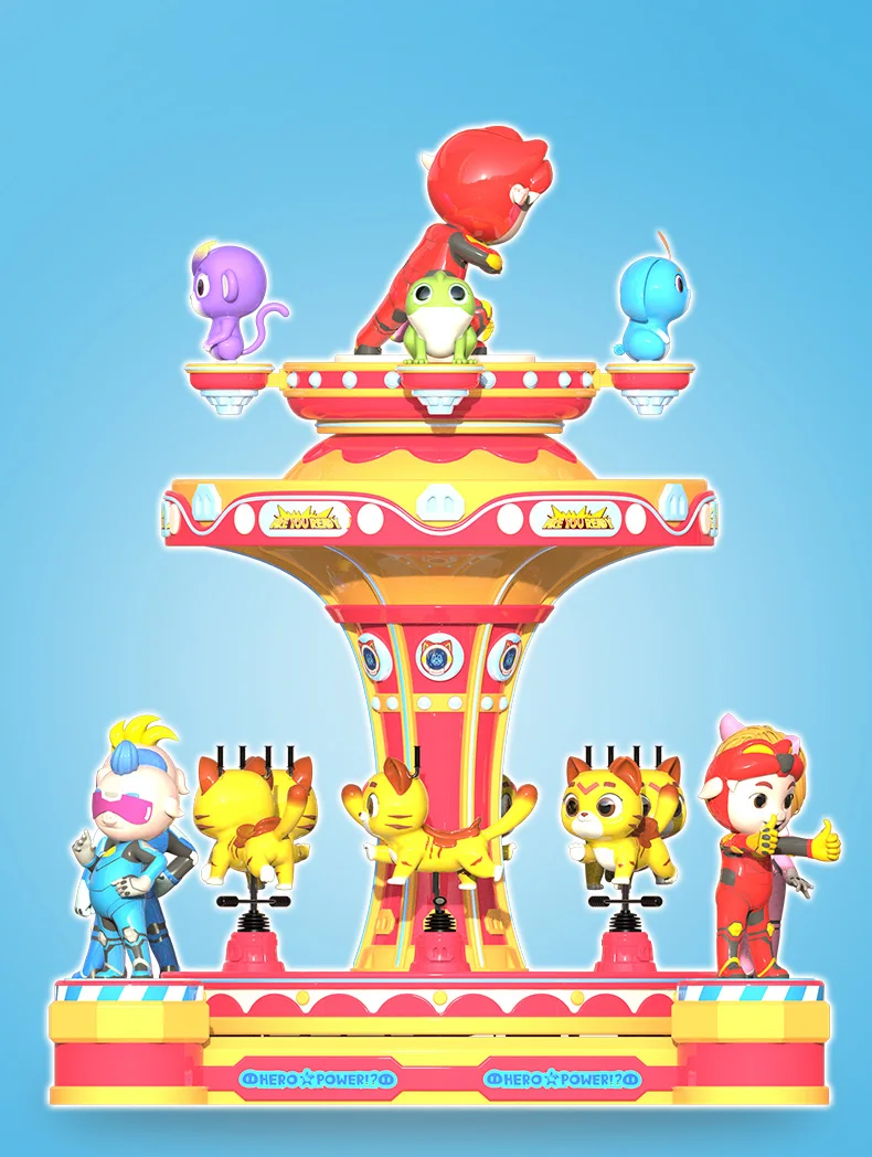GO GO Bond Amusement Equipment Shopping Mall 6 setas Mini Carousel for children Amusement Park Carousel