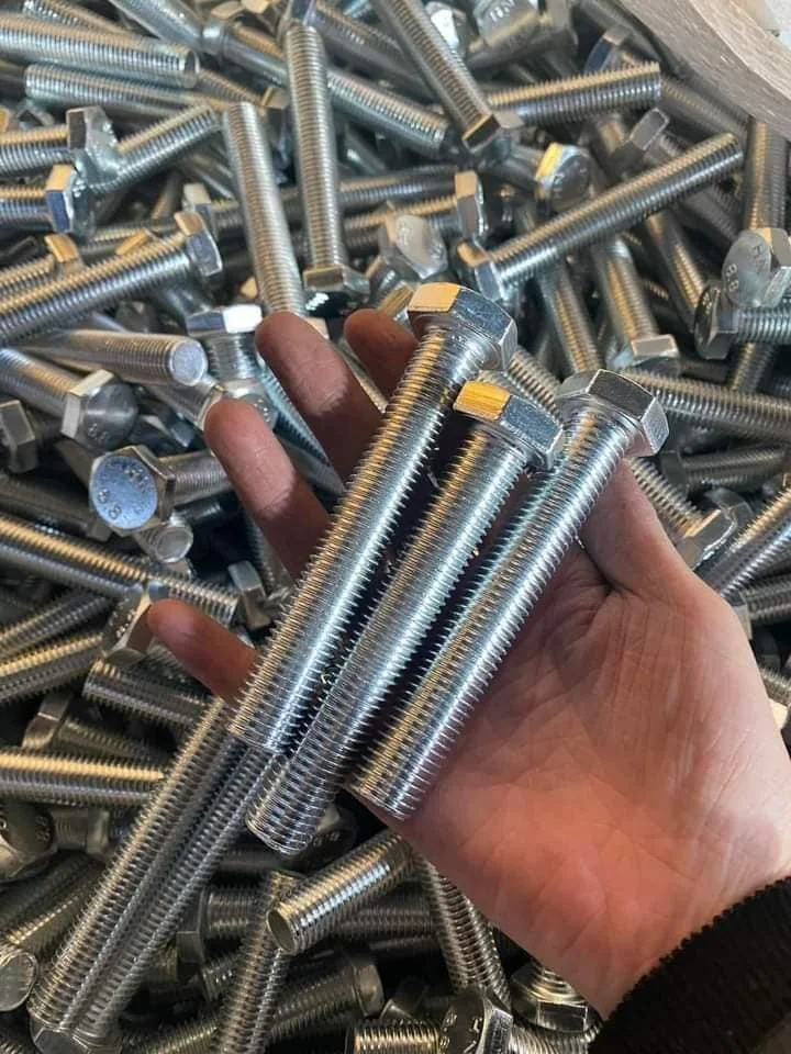 DIN 933 DIN 931 Yellow Zinc Plated Hexagon Head Bolts Hex Bolts and Nuts