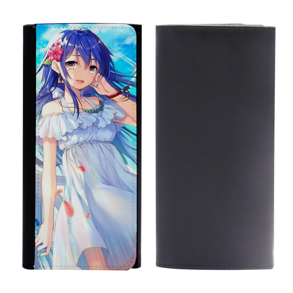 Custom Designer PU Leather Purse with Many Bags Stitching Style Fashion Unisex Long Wallet with Zipper and Fold Closure