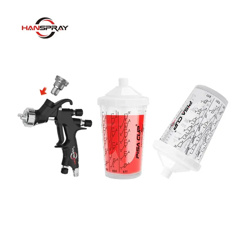 Widely Used pistola pintura automotriz spray gun cup plastic cup hvlp spray gun painting gun cars paint mixing cups