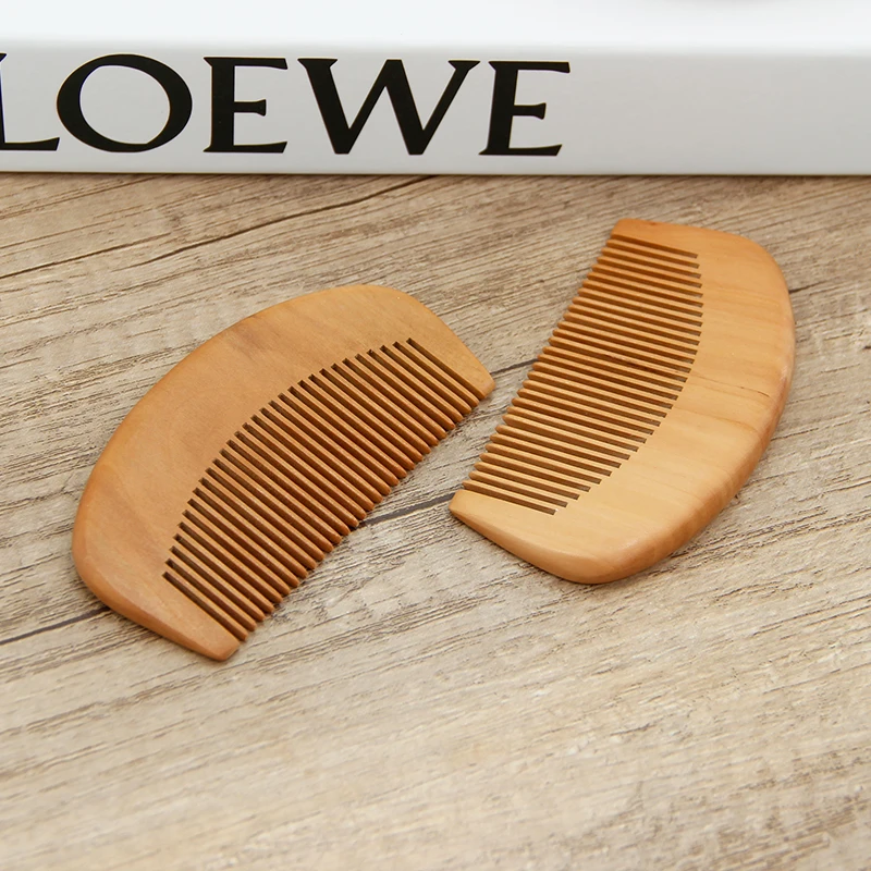 ECO-Friendly Natural Wood Detangling Hair Comb Custom Logo Portable Hair Extensions Beard Comb