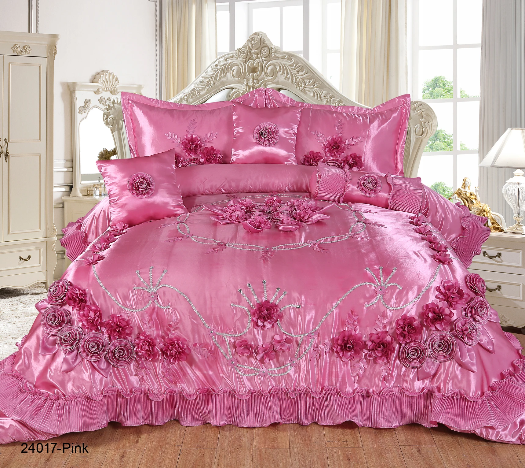Luxury 6PC Flora Modern Bridal Bedding Set for New Home Wedding & Hotel for New Home Wedding & Hotel Wedding Duvet Gift