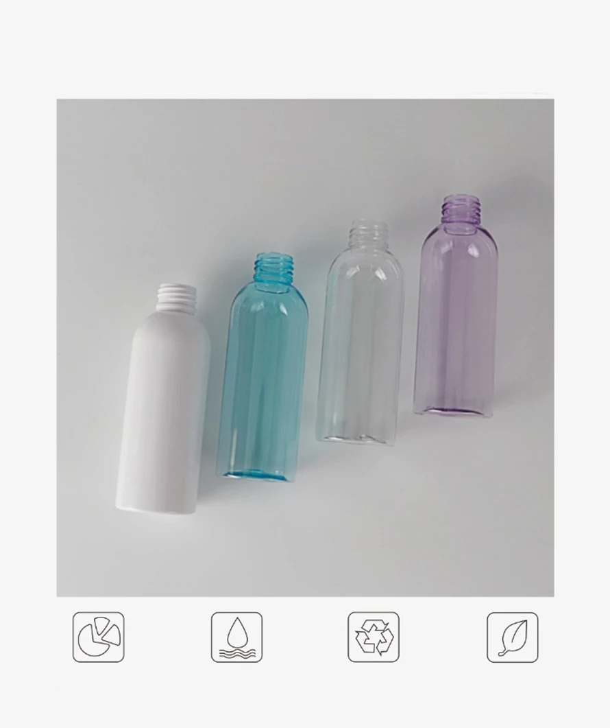 
China manufacturer 100ml 150ml PET hand wash liquid toner use sprayer colorful cap plastic face mist spray bottle 