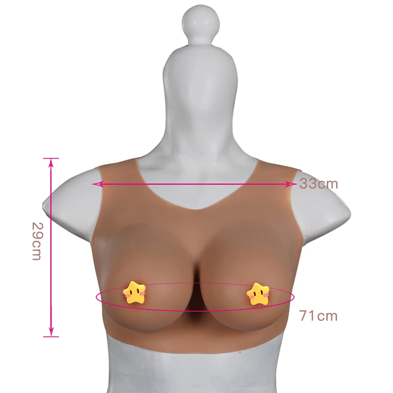 Round Neck Crossdressing Wearable Woman Sexy Cup S Huge Rubber Silicone Breast Realistic Boobs