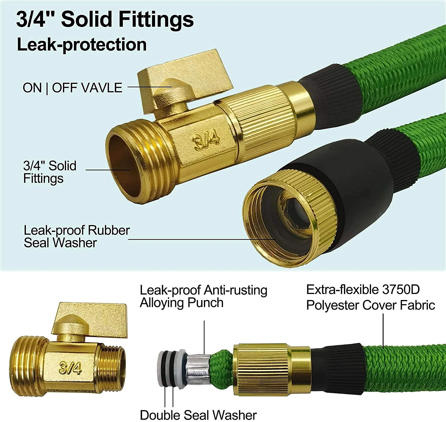 Watering Hose with Spray Gun Car Hose Pipe Irrigation Garden Supplies Water Hose covered with strength fabric