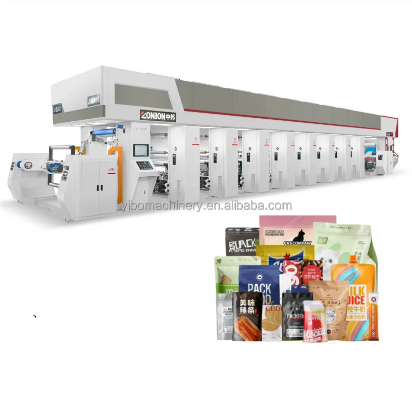 1-8 Color Auto Register High Speed Roto Gravure Printing Machine for Plastic or Paper Printing